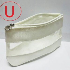 Origins Cosmetics Pouch White & Clear Color Zipper